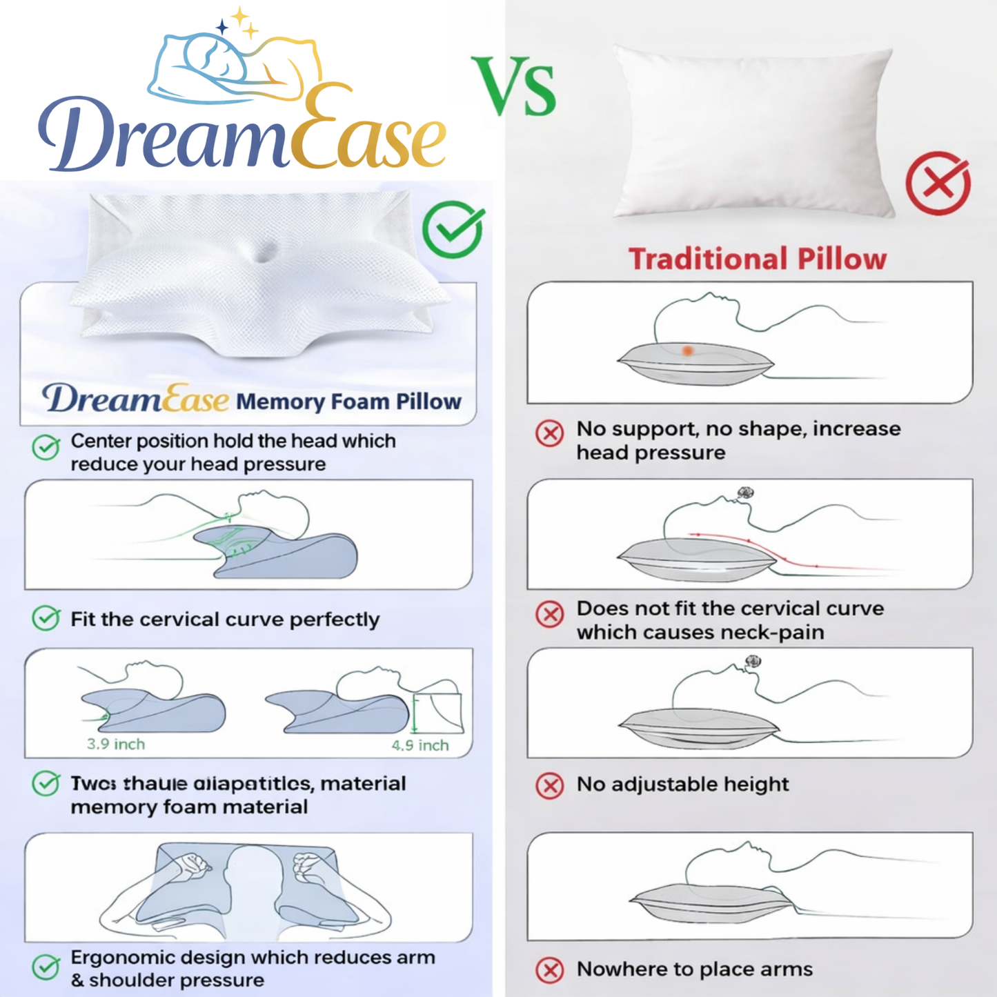 DreamEase™ Memory Foam Neck Pilow